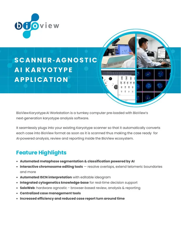 AI Karyotype for Non-BioView Scanners brochure cover